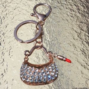 New Lipstick keychain bag charm bling
